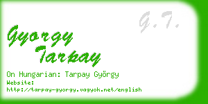 gyorgy tarpay business card